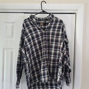 Bass Pro Shops Men’s Plaid Button-Down Shirt in Navy, White, and Burgundy